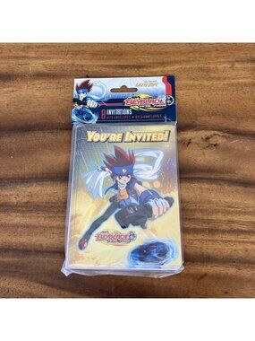 BEYBLADE Metal Fusion 8 Birthday Party Invitations & Envelopes New Unique